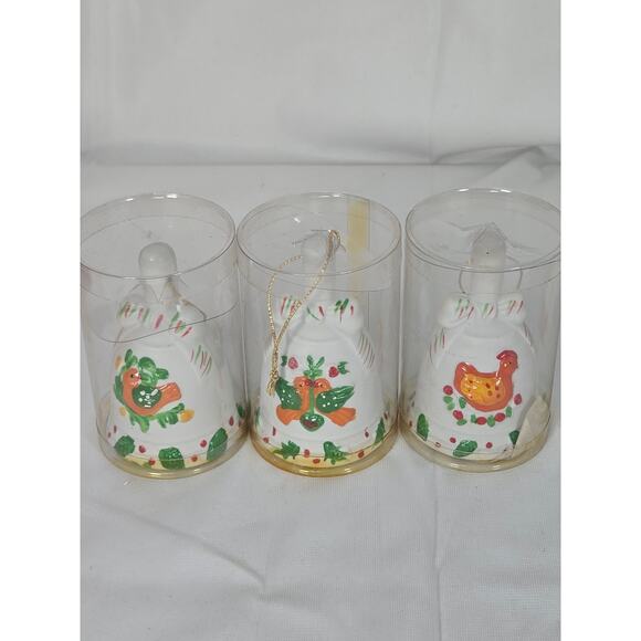 JC Penney The 12 days of Christmas Bells Tree Ornaments in Box Bisque Porcelain - Picture 3 of 6
